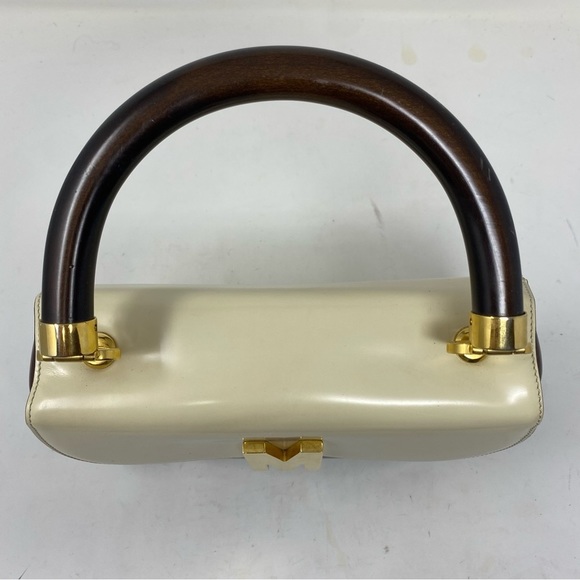 Moschino Ivory Black Color Block Leather Bag - Picture 4 of 13